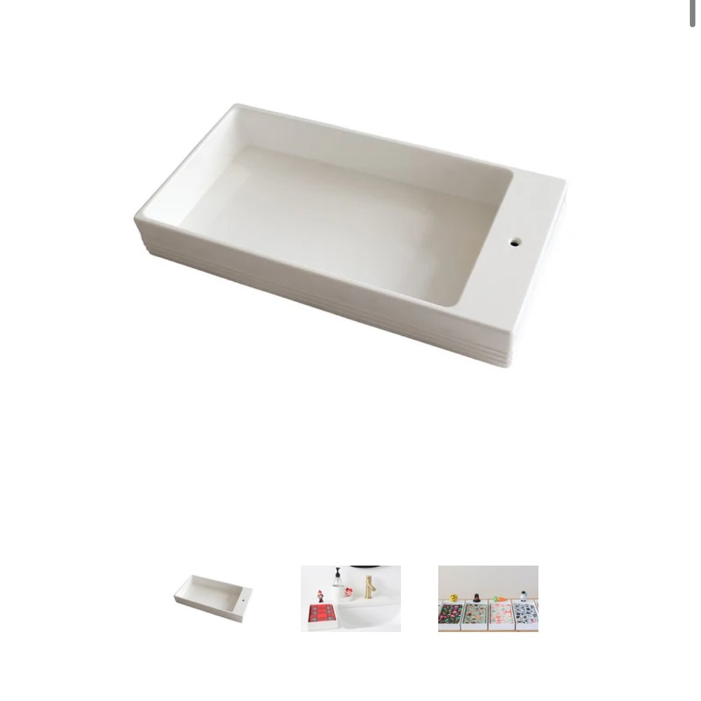 White Rectangular Ceramic Tray